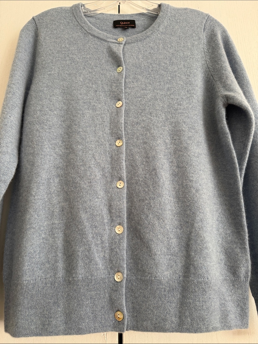 Quince Mongolian Cashmere Cardigan Sweater Faded Denim Blue S Office Luxury Soft - Picture 7 of 14